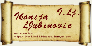 Ikonija LJubinović vizit kartica